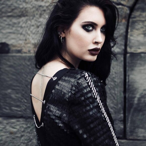 DISTURBIA Thunderdome matte black sequin mini dress - Picture 3 of 10